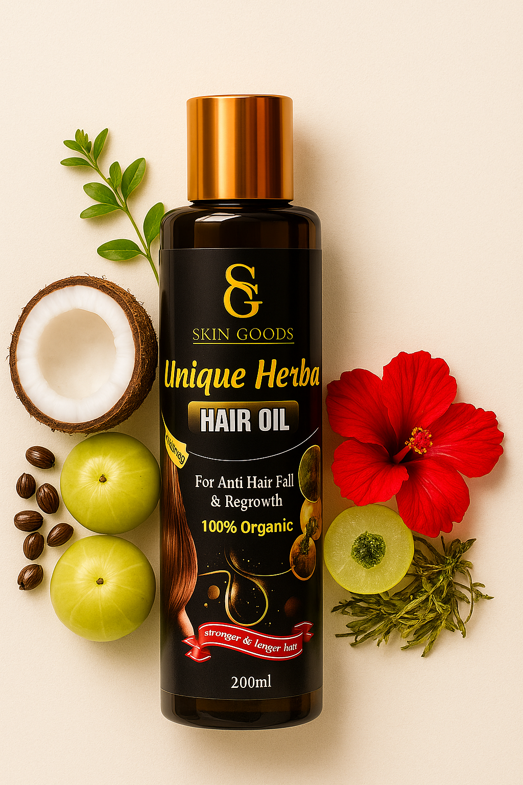 Skin Goods Hair Oil – For Strong, Long & Thick Hair | Anti Dandruff & Hair Fall Control